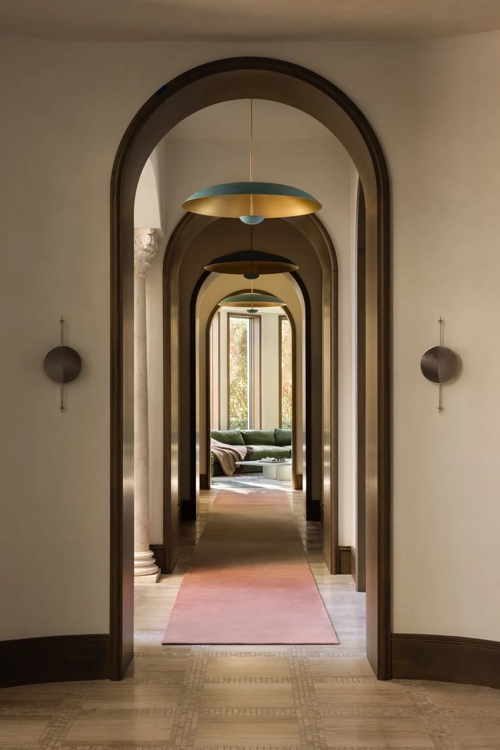 Architectural sequence of arches and plaster surfaces