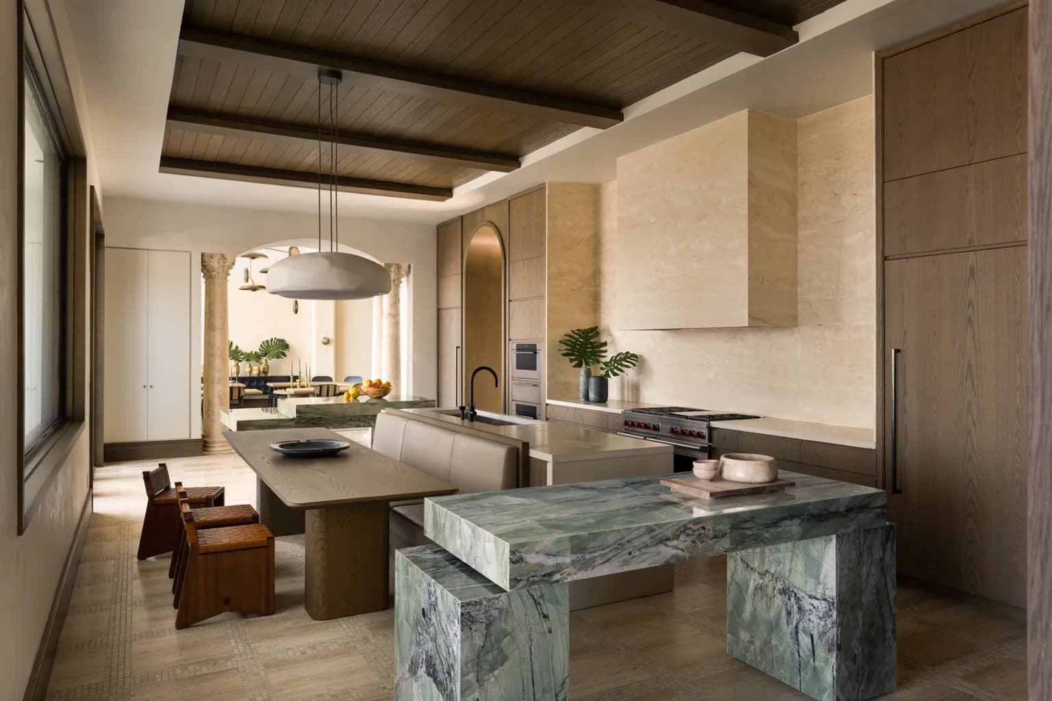 Architectural kitchen with handcrafted plaster surfaces